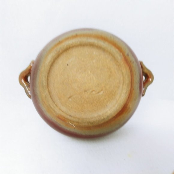 Bowl Serving Bowl Lobster Lid Glazed Pottery Burgundy Vintage Kitchen Decor - Picture 6 of 10